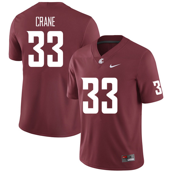 Men #33 Jack Crane Washington State Cougars College Football Jerseys Sale-Crimson